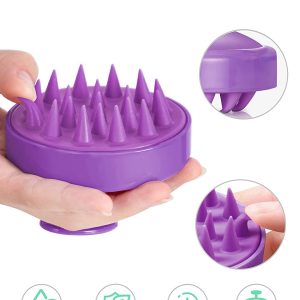 Hair Shampoo Brush, HEETA Scalp Care Hair Brush with Soft Silicone Scalp Massager (Purple)